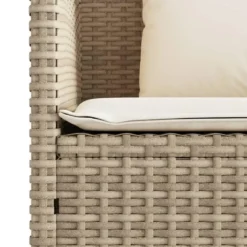 vidaXL - Tuinbank met crème kussens - Beige poly rattan - 113x61x87 cm
