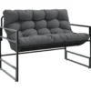 vidaXL - Tuinbank met kussen - antraciet - Staal - 113x67x76 cm