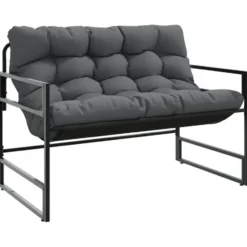 vidaXL - Tuinbank met kussen - antraciet - Staal - 113x67x76 cm