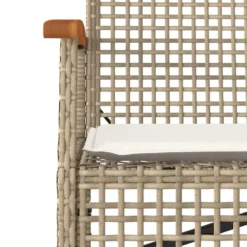 vidaXL - Tuinbank met kussen - Beige - Poly rattan en acaciahout - 108x57x85 cm