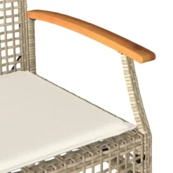 vidaXL - Tuinbank met kussen - Beige - Poly rattan en acaciahout - 108x57x85 cm
