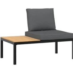 vidaXL - Tuinbank met kussens - Zwart - Aluminium - 110x73x73 cm
