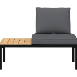 vidaXL - Tuinbank met kussens - Zwart - Aluminium - 110x73x73 cm
