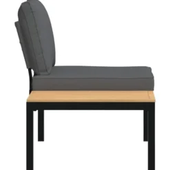 vidaXL - Tuinbank met kussens - Zwart - Aluminium - 110x73x73 cm