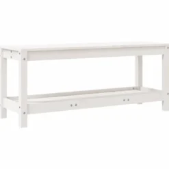 vidaXL - Tuinbank met opbergruimte - Wit - Massief grenenhout - 108x35x45 cm