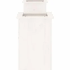 vidaXL -Tuinbank met plantenbakken - Wit - Grenenhout - 184.5x39.5x56.5 cm