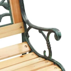 vidaXL - Tuinbank met rugleuning rozenpatroon - Metaal en Hout - 116 cm
