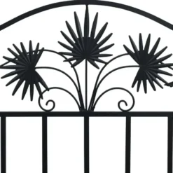 vidaXL Tuinbank met vogels en bloemen ontwerp -Zwart - Staal - 104x52.5x89 cm