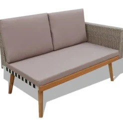 vidaXL - Tuinbank Set - Grijs - Poly rattan