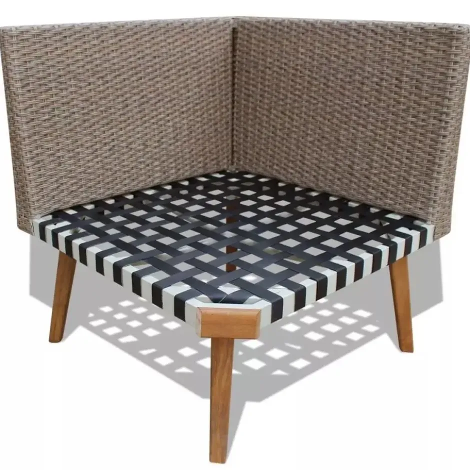 vidaXL - Tuinbank Set - Grijs - Poly rattan