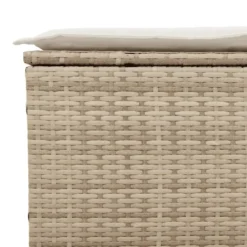 vidaXL - Tuinbank 3-zits - Beige - Poly rattan - Met kussens