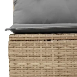 vidaXL - Tuinbank 3-zits - Beige - Poly rattan - Met kussens