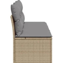 vidaXL - Tuinbank 3-zits - Beige - Poly rattan - Met kussens