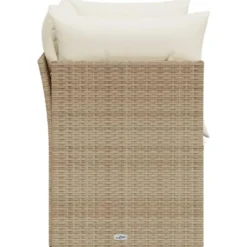 vidaXL - Tuinbank 2-zits - Beige - Poly rattan - Met kussens