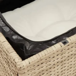 vidaXL - Tuinbank 2-zits - Beige - Poly rattan - Met kussens