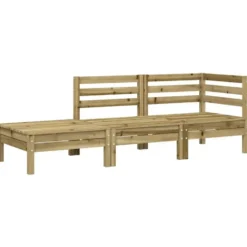 vidaXL - Tuinbank 2-zits - Bruin - Hout - Met kussens en voetenbank