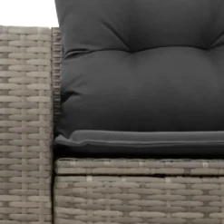 vidaXL - Tuinbank 2-zits - Grijs - Poly rattan - Met kussens