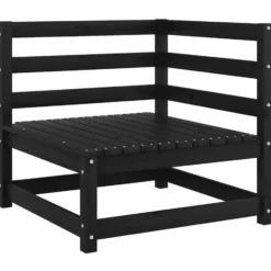 vidaXL - Tuinbank 2-zits - Zwart - Grenenhout - Met kussens