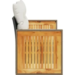 vidaXL - Tuinbank 2-zits - Zwart - Poly rattan - Met kussens