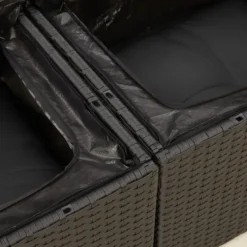 vidaXL - Tuinbank 2-zits - Zwart - Poly rattan - Met kussens