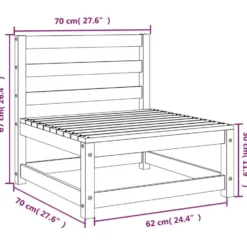 vidaXL - Tuinbank zonder armleuningen - Bruin - Grenenhout - 70x70x67 cm