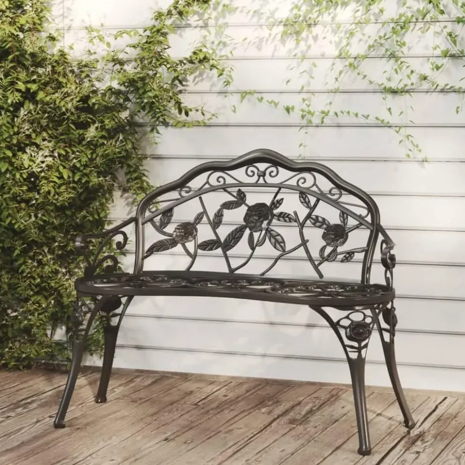 vidaXL - Tuinbank - Zwart - Aluminium