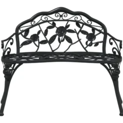 vidaXL - Tuinbank - Zwart - Aluminium