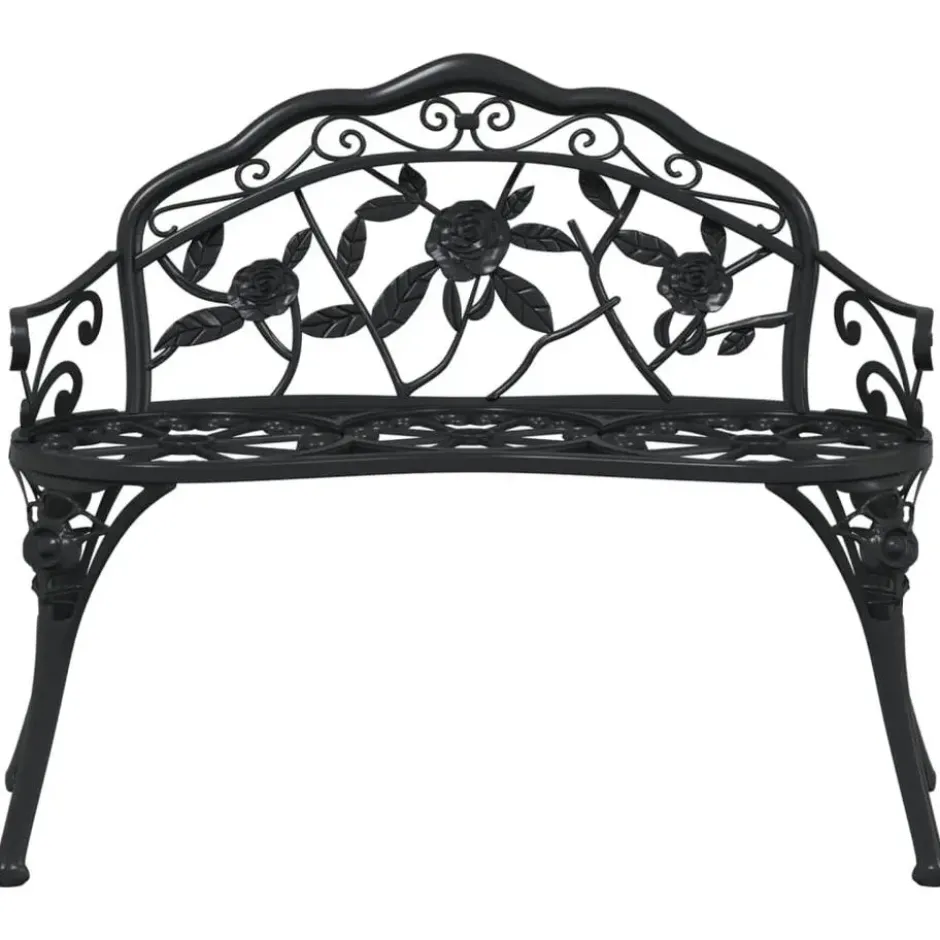 vidaXL - Tuinbank - Zwart - Aluminium