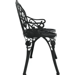 vidaXL - Tuinbank - Zwart - Aluminium