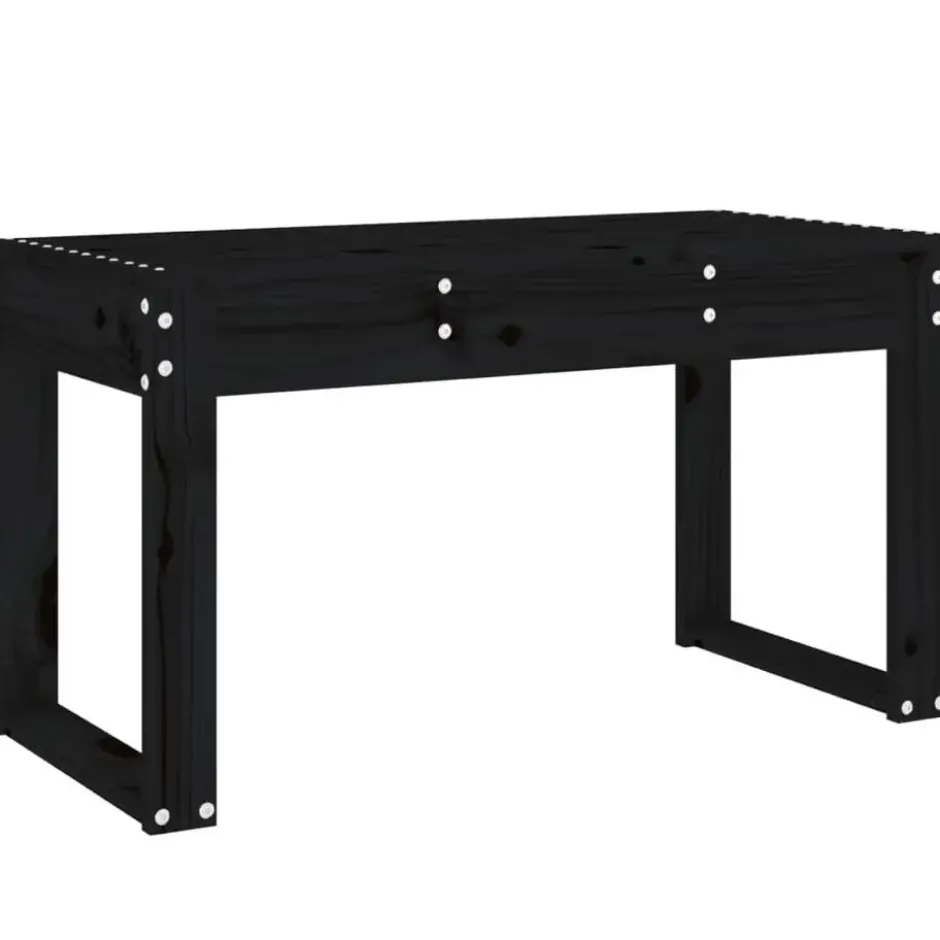 vidaXL - Tuinbank - Zwart - Massief grenenhout - 80x38x45 cm