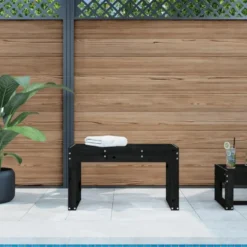 vidaXL - Tuinbank - Zwart - Massief grenenhout - 80x38x45 cm