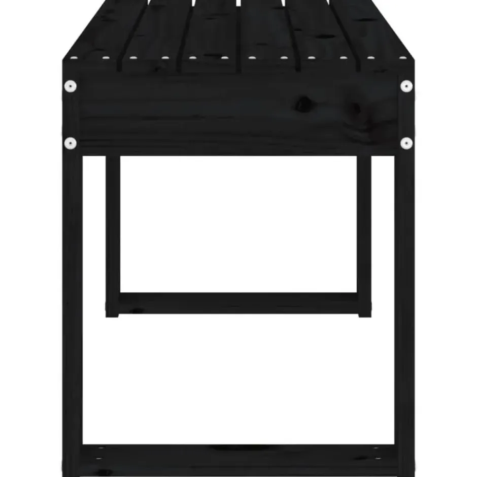 vidaXL - Tuinbank - Zwart - Massief grenenhout - 80x38x45 cm