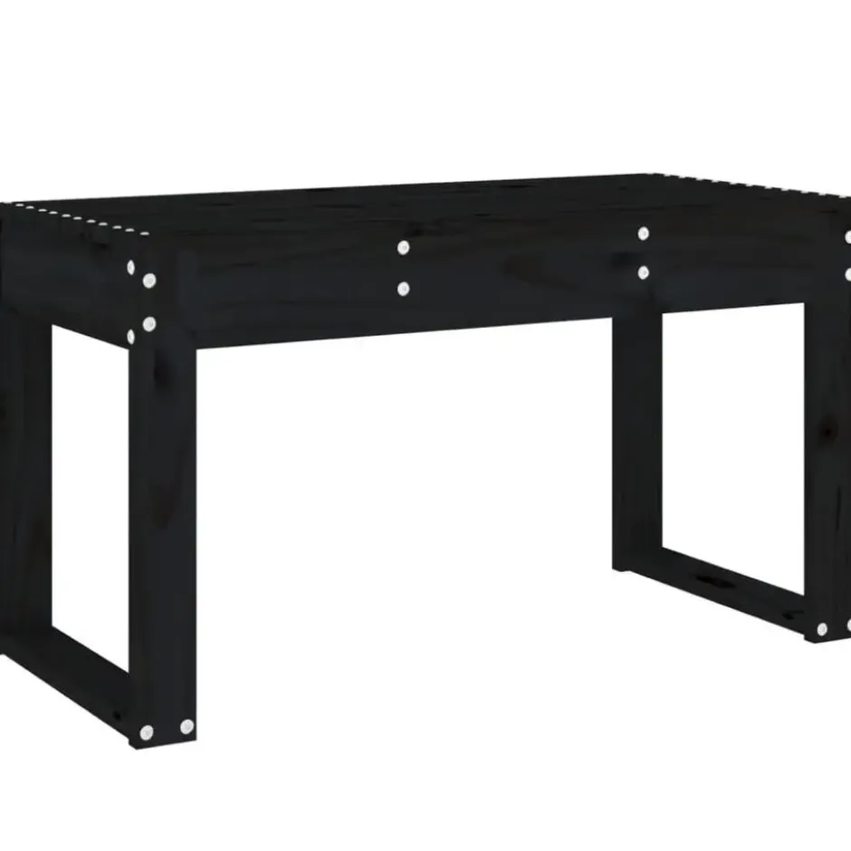 vidaXL - Tuinbank - Zwart - Massief grenenhout - 80x38x45 cm