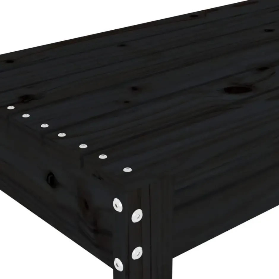 vidaXL - Tuinbank - Zwart - Massief grenenhout - 80x38x45 cm