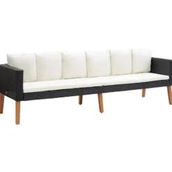 vidaXL - Tuinbank - Zwart - Poly rattan