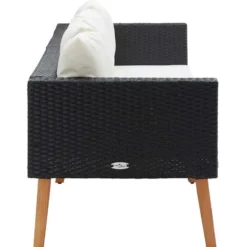 vidaXL - Tuinbank - Zwart - Poly rattan