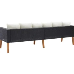 vidaXL - Tuinbank - Zwart - Poly rattan