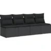 vidaXL - Tuinbank - Zwart - Poly rattan