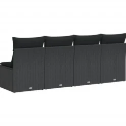vidaXL - Tuinbank - Zwart - Poly rattan