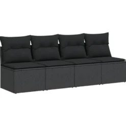vidaXL - Tuinbank - Zwart - Poly rattan