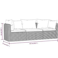vidaXL - Tuinbank - Zwart - Poly rattan
