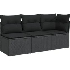 vidaXL - Tuinbank - Zwart - Poly rattan