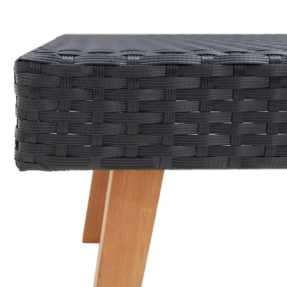 vidaXL - Tuinbank - Zwart - Poly rattan