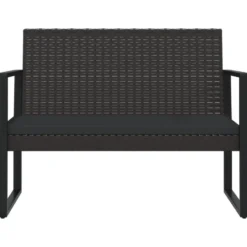 vidaXL - Tuinbank - Zwart - Poly rattan - 106 cm - Met kussens
