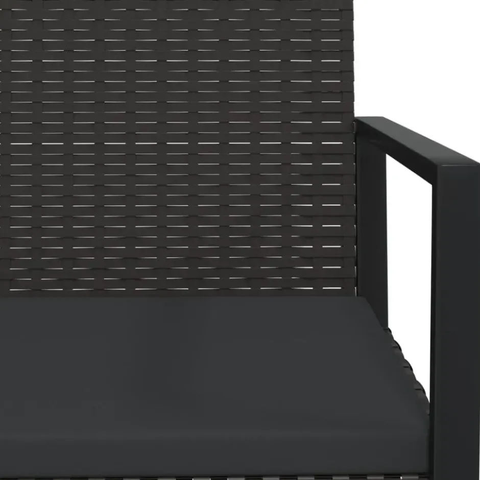 vidaXL - Tuinbank - Zwart - Poly rattan - 106 cm - Met kussens