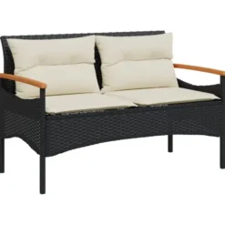 vidaXL - Tuinbank - Zwart - Poly rattan