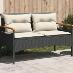 vidaXL - Tuinbank - Zwart - Poly rattan