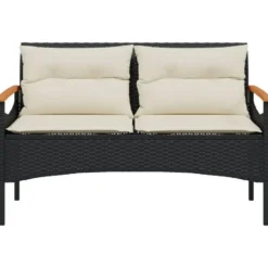 vidaXL - Tuinbank - Zwart - Poly rattan