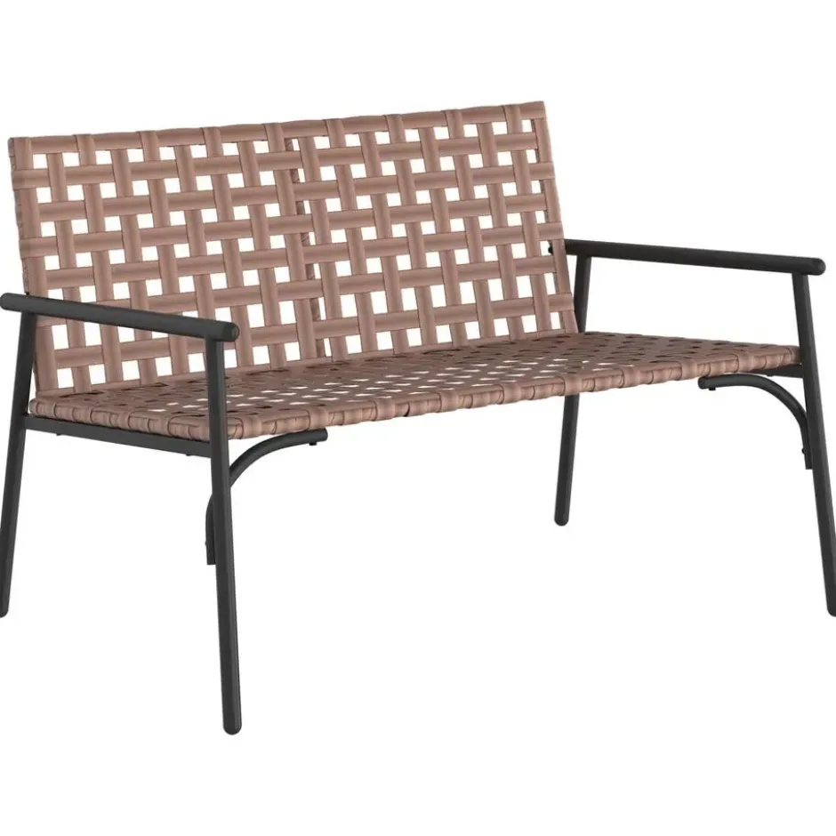 vidaXL - Tuinbank - Zwart - Poly Rattan - 113x79x75 cm