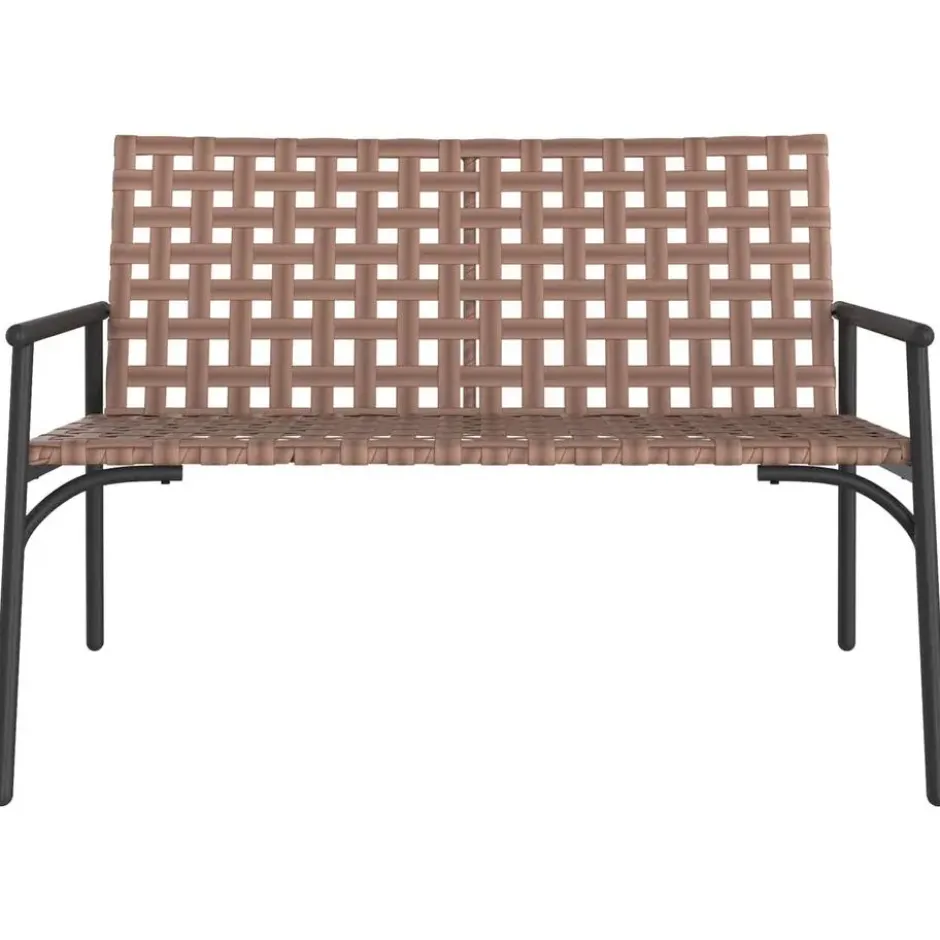 vidaXL - Tuinbank - Zwart - Poly Rattan - 113x79x75 cm